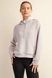 MODAL POLY SPAN QUARTER ZIP HODDIE JACKET