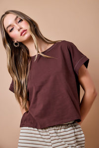 Workout Knit Lounge Top With Back Cutout Detail
