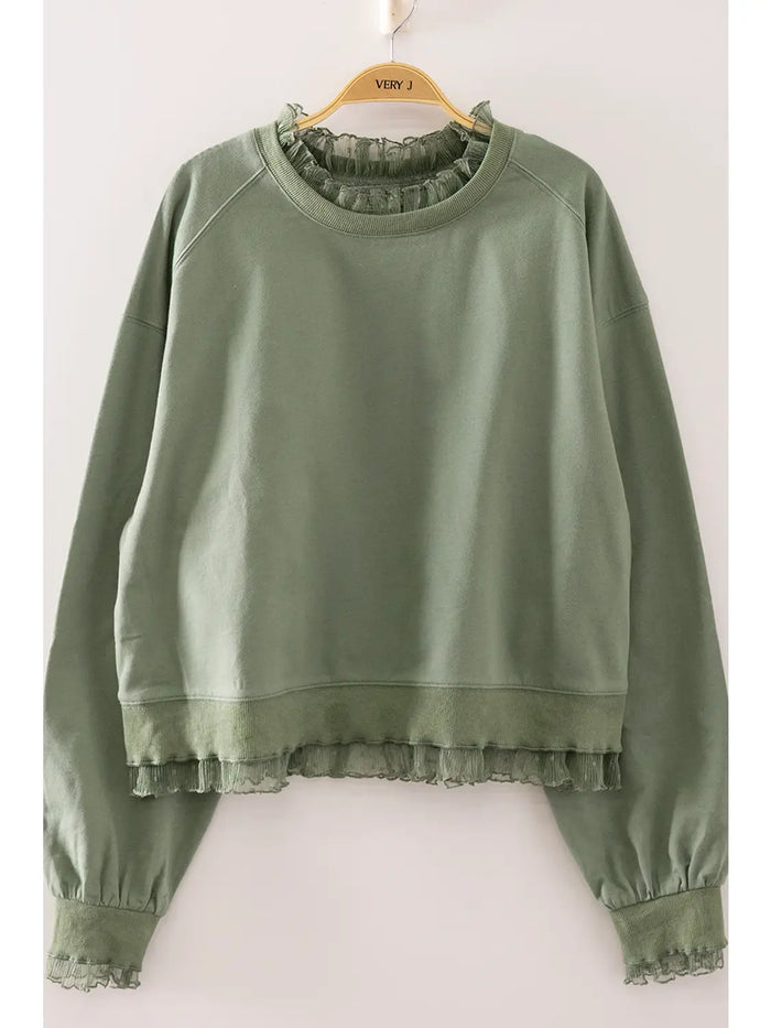 Lace Layered Sweatshirt