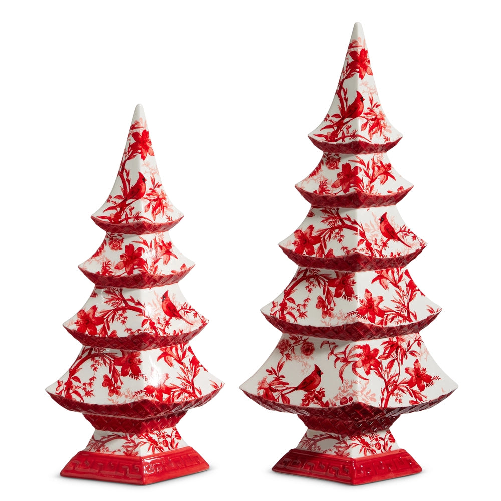 Raz 14" Red Chinoiserie Trees