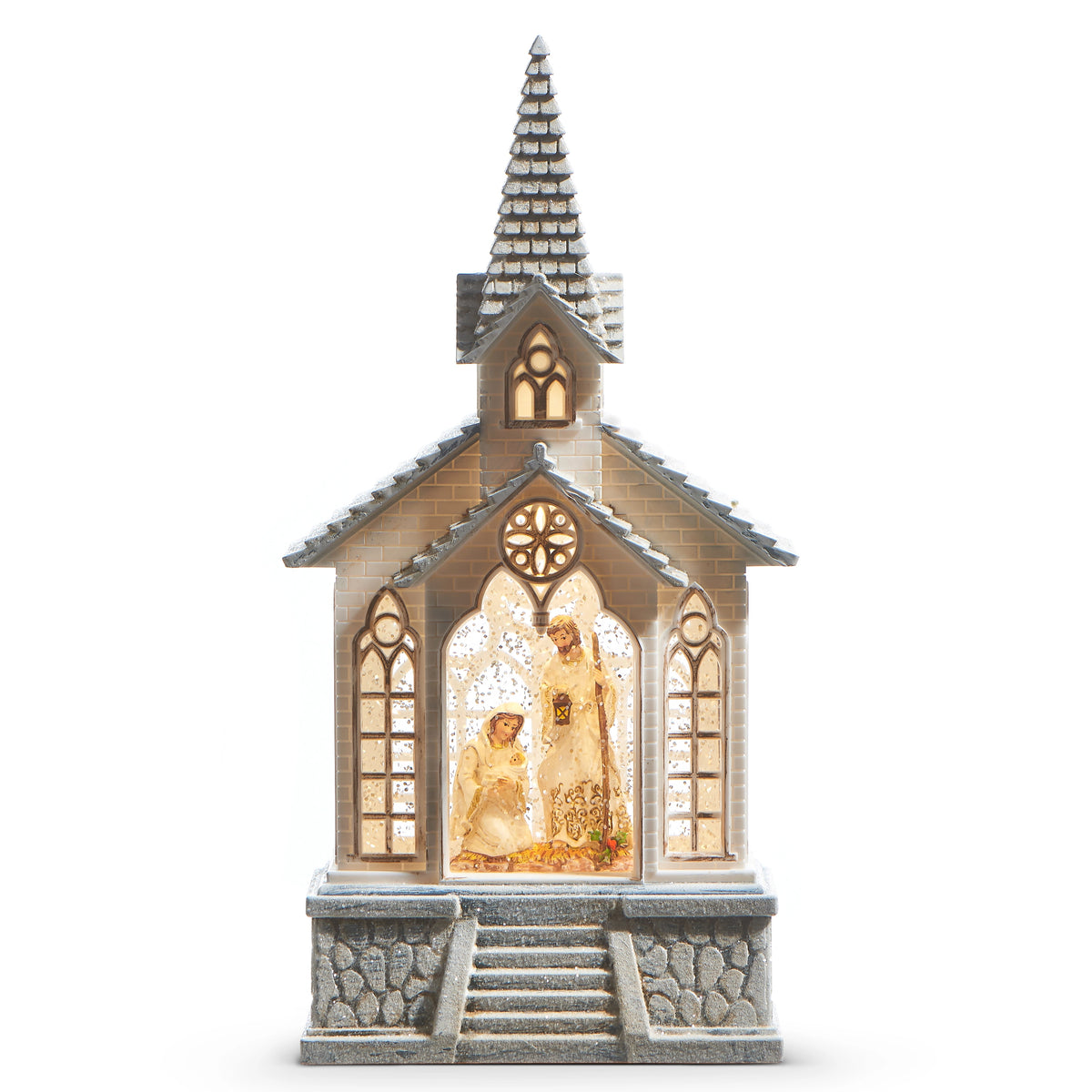 Raz 11.25” Holy Family Musical Lighted Water Church