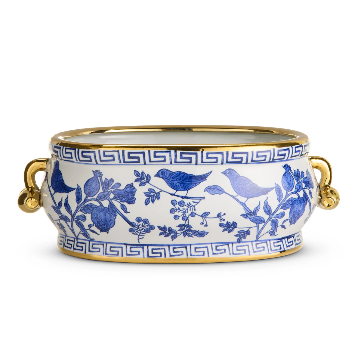 Raz 6.5 Blue Bird Planter with Handles
