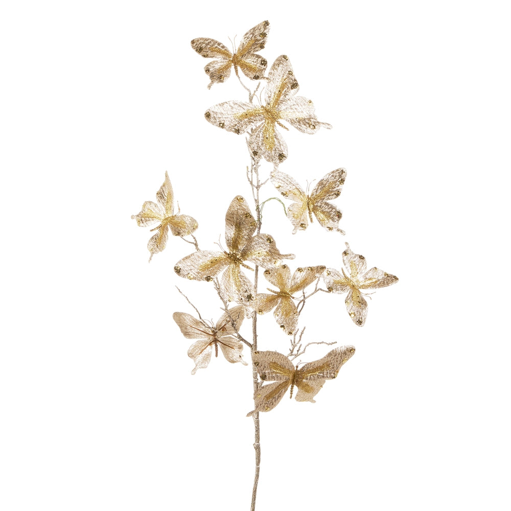 Raz 37” Glitter Gold Butterfly Spray