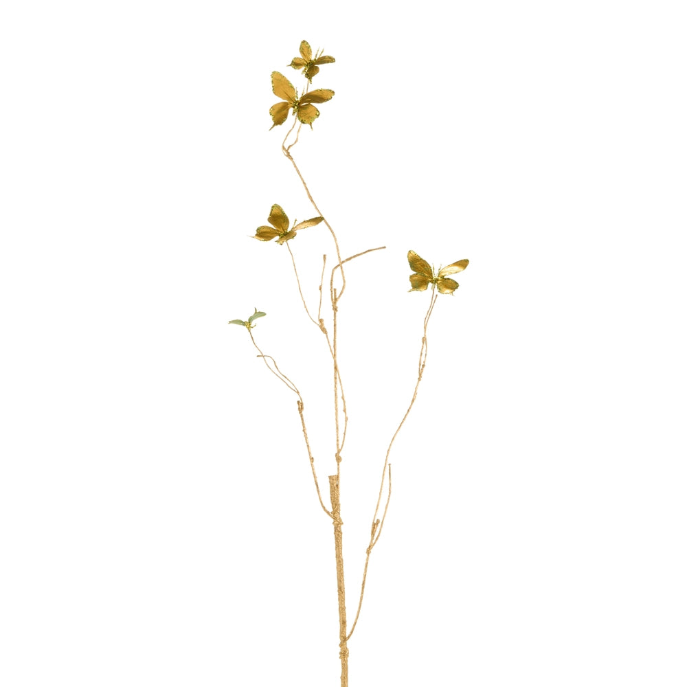 Raz 39.5” Green Metallic Butterfly Branch