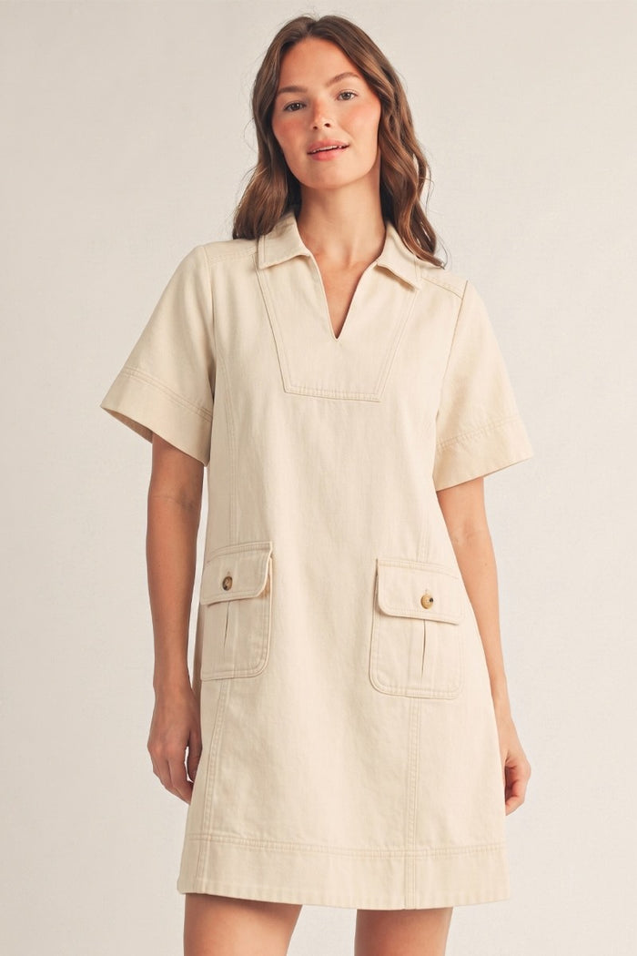Garment Washed Casual Shift Dress