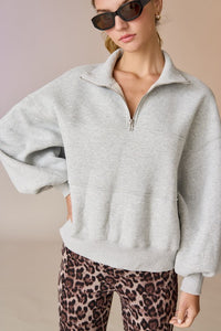 Valerie Half-Zip Oversized Sweatshirt Top