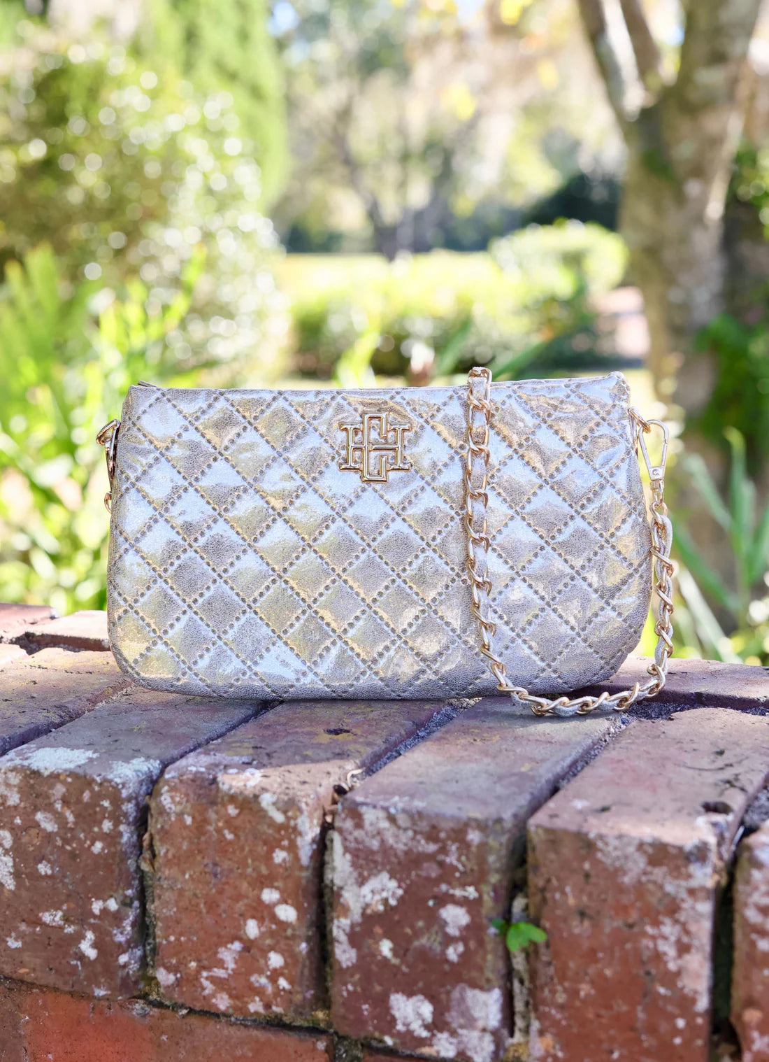 Caroline Hill Livi Quilted Crossbody Champagne Pop