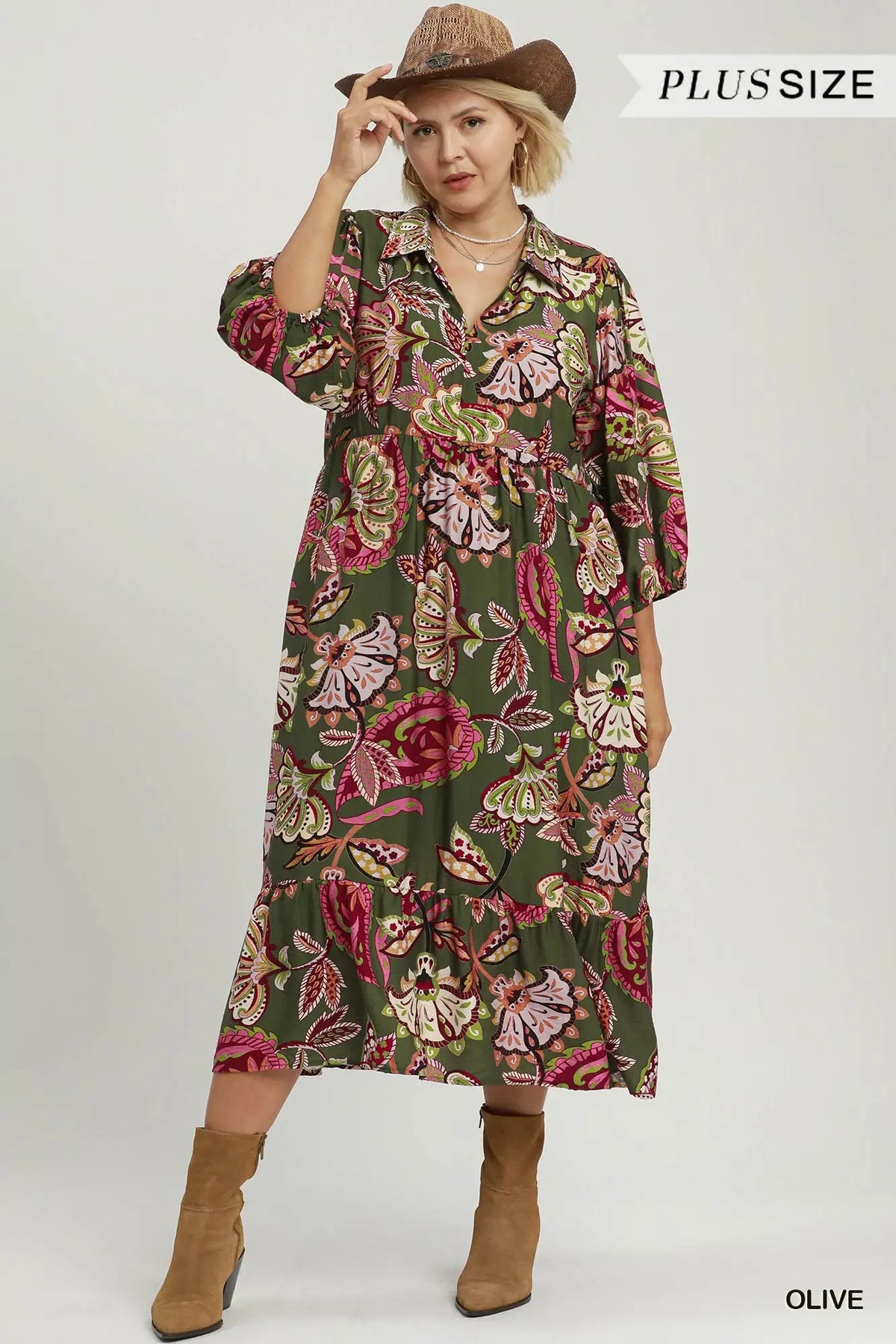 Boho Paisley Tiered Midi Dress
