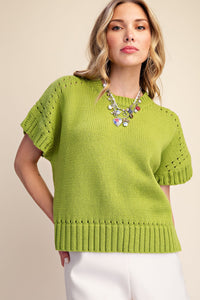 Short-sleeve Crew-neck Sweater