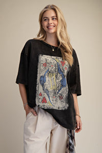 PLAYING CARD ART PRINTED WASHED BOXY TOP