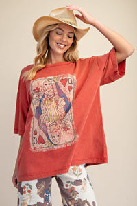 PLAYING CARD ART PRINTED WASHED BOXY TOP