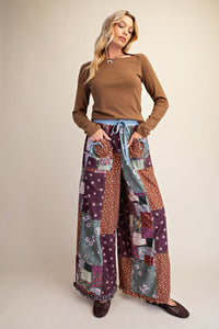 PATCHWORK WOVEN PANTS