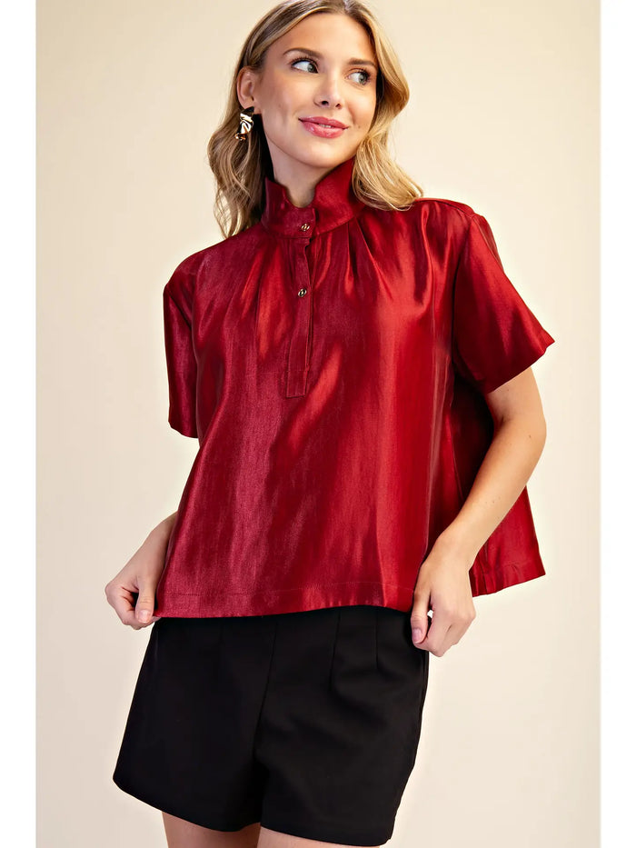 Placket Glossy Shirt