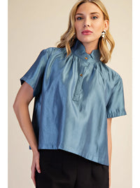 Placket Glossy Shirt