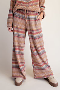 STRIPE THERMAL WASHED PANTS