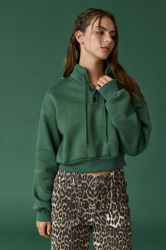 Sofia Loose Fit Crop Length Sweatshirt