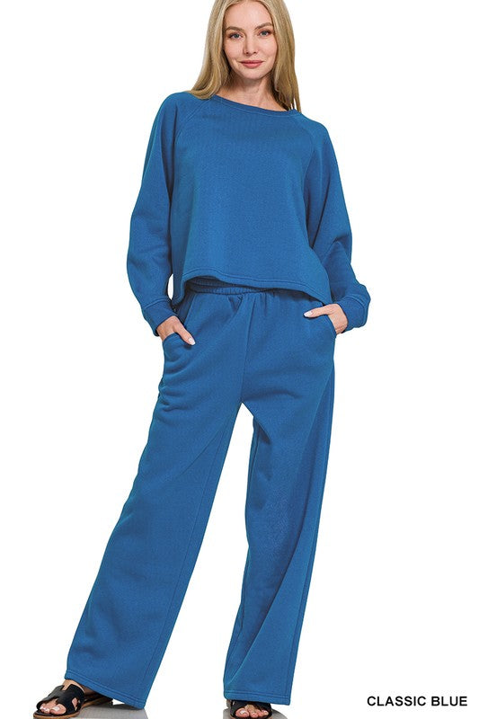 FLEECE RAGLAN SLEEVE PULLOVER & SWEATPANTS SET