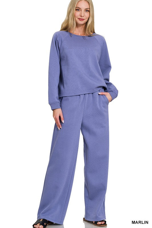 FLEECE RAGLAN SLEEVE PULLOVER & SWEATPANTS SET