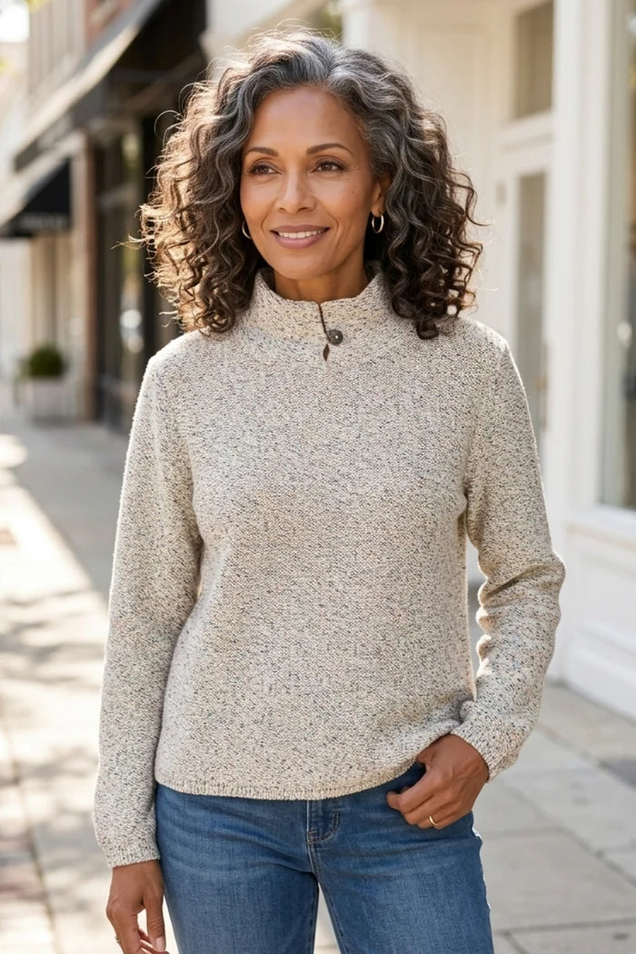 Habitat Speckled Mock Neck Sweater