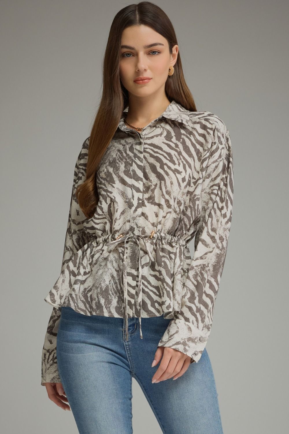Animal print long sleeve top