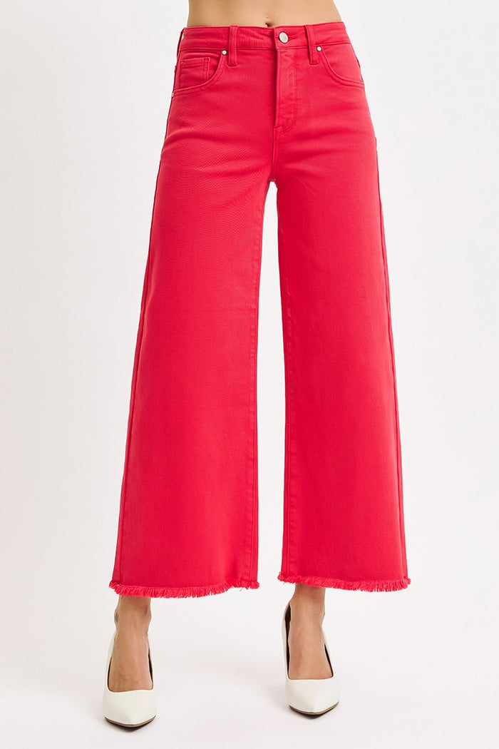 Risen Tummy Control High Rise Crop Wide Pants