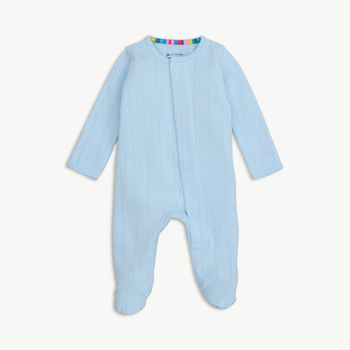 Magnetic Me Love Lines Blue Pointelle Footie