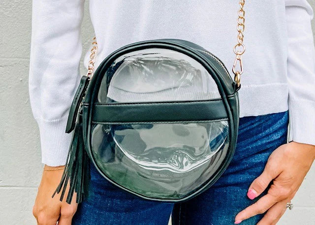 Caroline Hill Madison Clear Crossbody Black