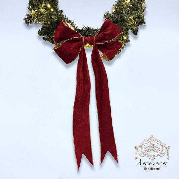 D. Stevens 15" velvet bow gold back, red