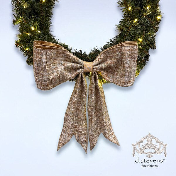 D. Stevens 6" x 18" blissful boucle color splash bow, pastel pink blue gold