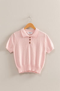 Knitted Polo Short Sleeves Top