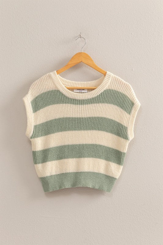 Ribbed Striped Knit Top