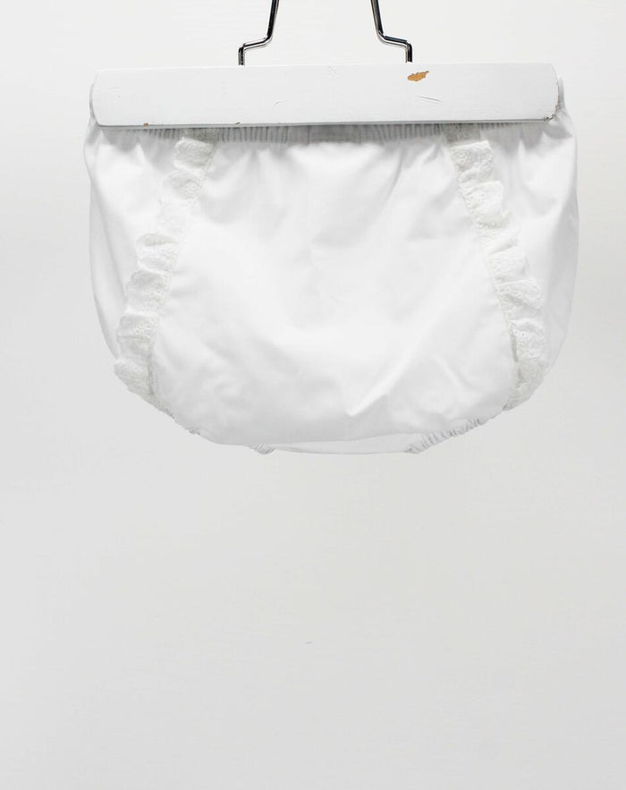 Baby Blessings White Diaper Cover w/ Lace