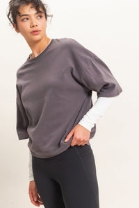 Washed Crew Neck Short Sleeve Top