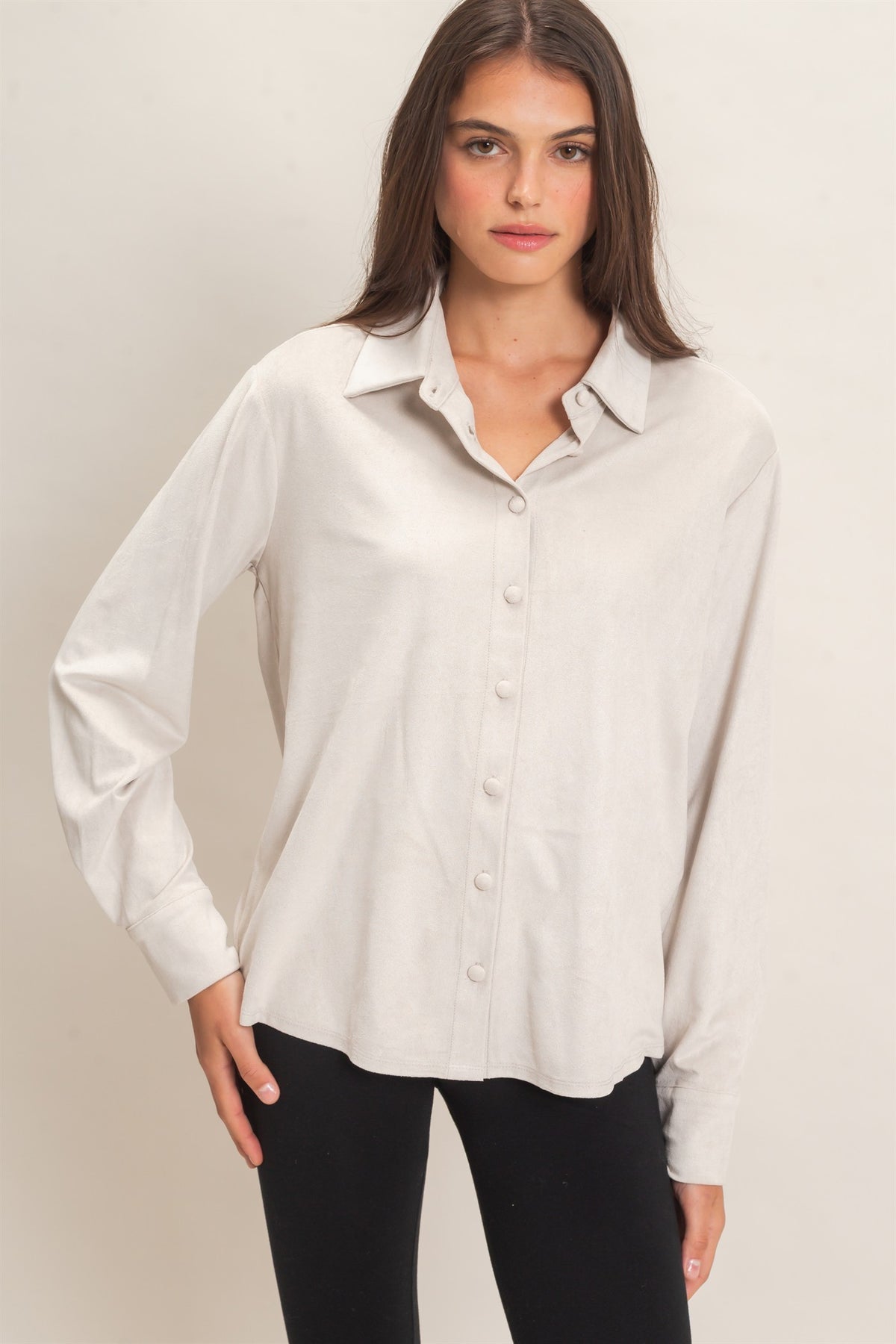 Suede Button-up Shirt