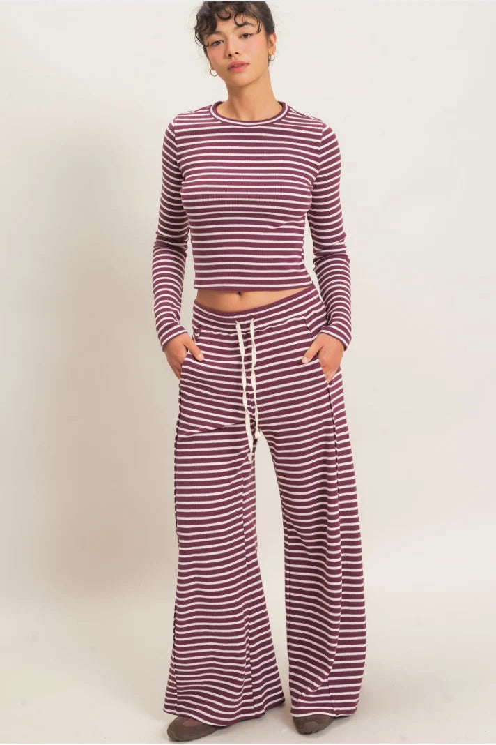 STRIPE TOP WITH PANT SET