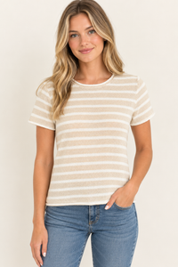 Striped Short Sleeve Sweater