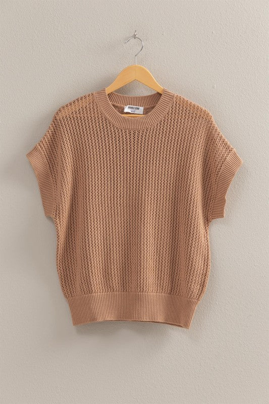 Staple Open-Knit Dolman Sleeve Top