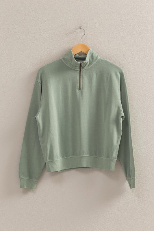 Half Zip Long Sleeve Sweatshirt