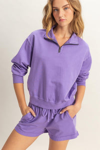 Half Zip Long Sleeve Sweatshirt