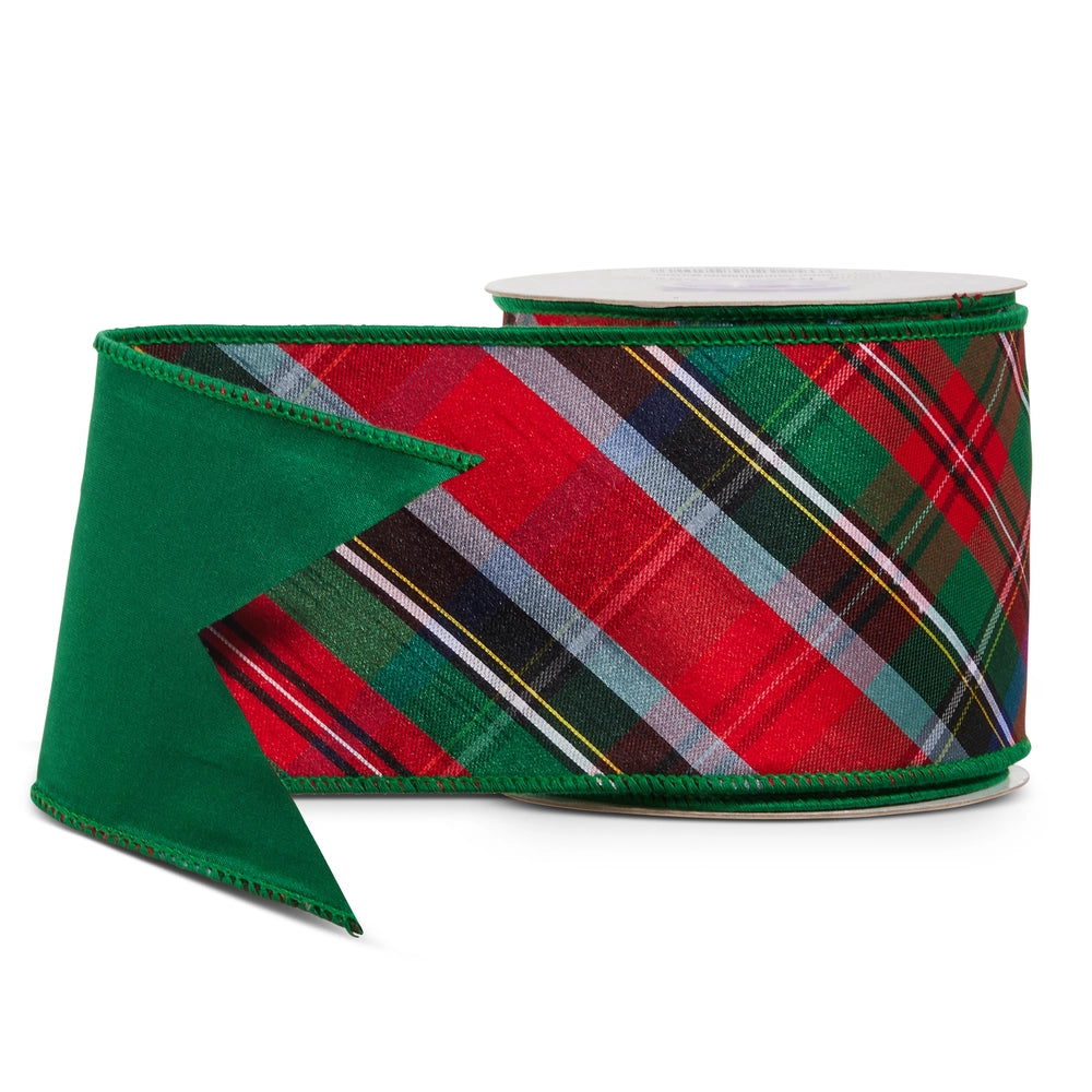 Raz 4" X 10 Yds Tartan Plaid Wired Ribbon