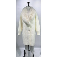 Faux Fur Collared Sweater Coat