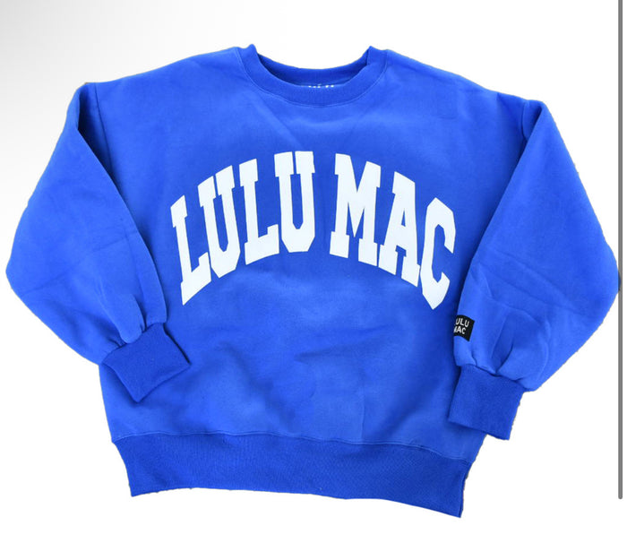 LULU MAC ROYAL/WHITE - STITCH  SWEATSHIRT