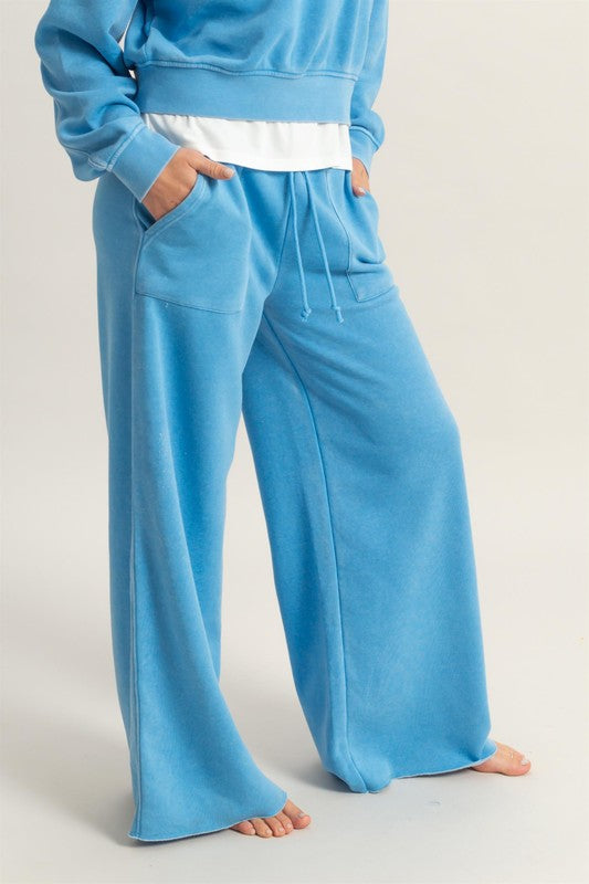 High Rise Wide Leg Drawstring Pants