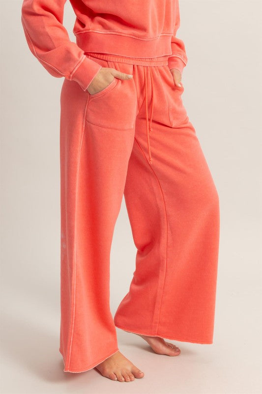 High Rise Wide Leg Drawstring Pants