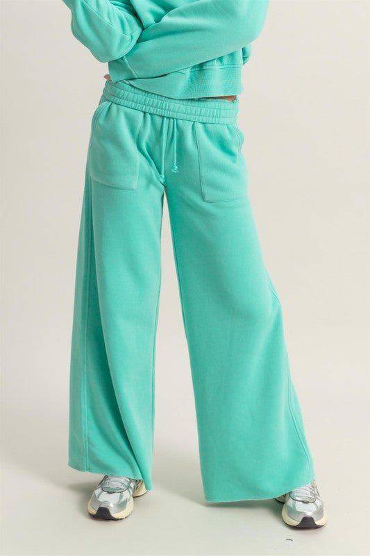 High Rise Wide Leg Drawstring Pants