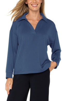 Liverpool v-neck popover w/collar