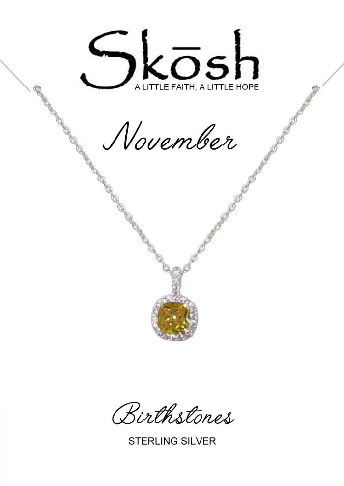 Skosh November Birthstone w/ CZ  57-582-11 Silver