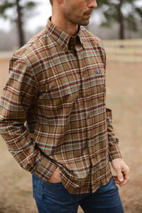 Local boy- Zeigler Stretch Flannel-RUST/RED/GREEN