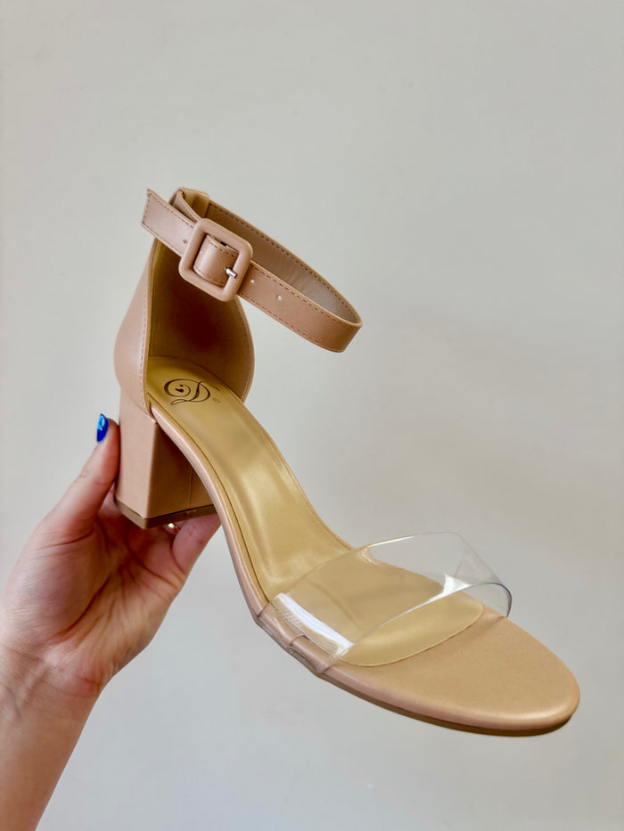 Amuse Nude/Clear Heels