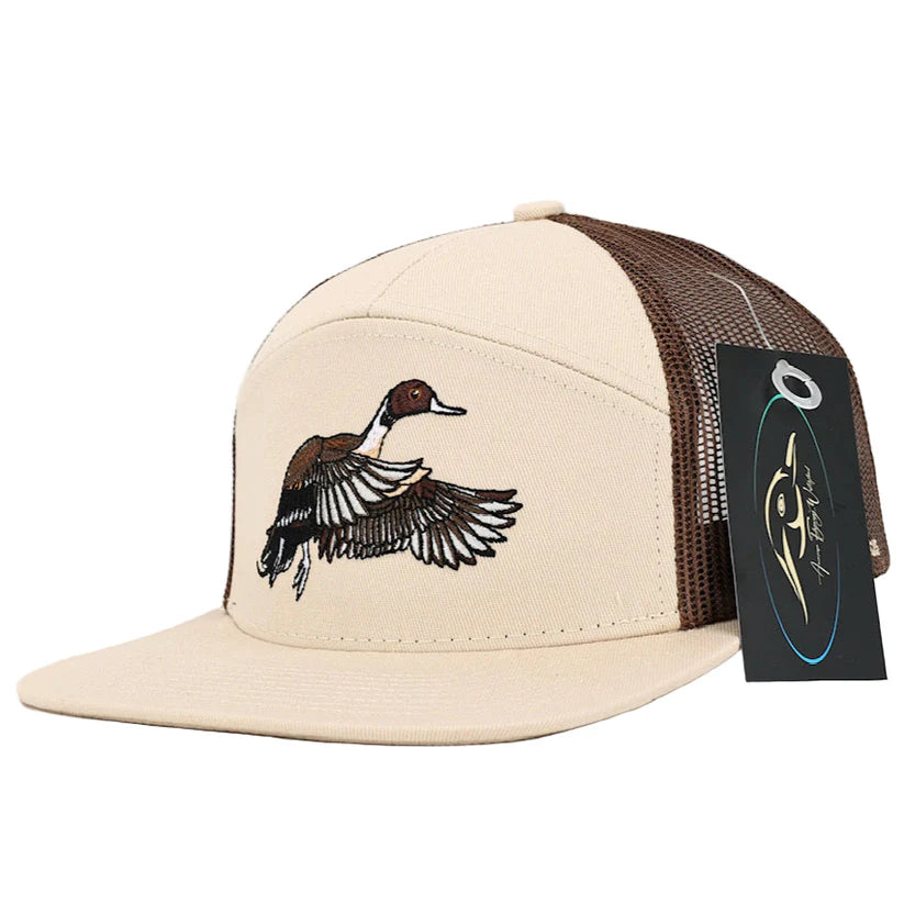 American Flyway Waterfowl - Pintail Pale Khaki & Brown 7 Panel Hat